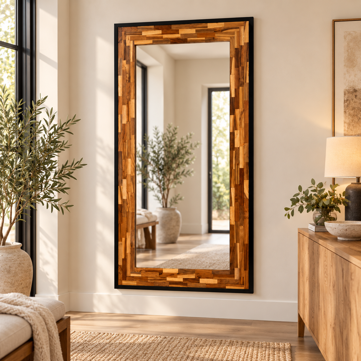Teak Mirror view 2