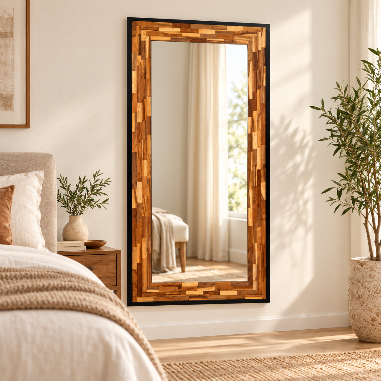 Teak Mirror view 3