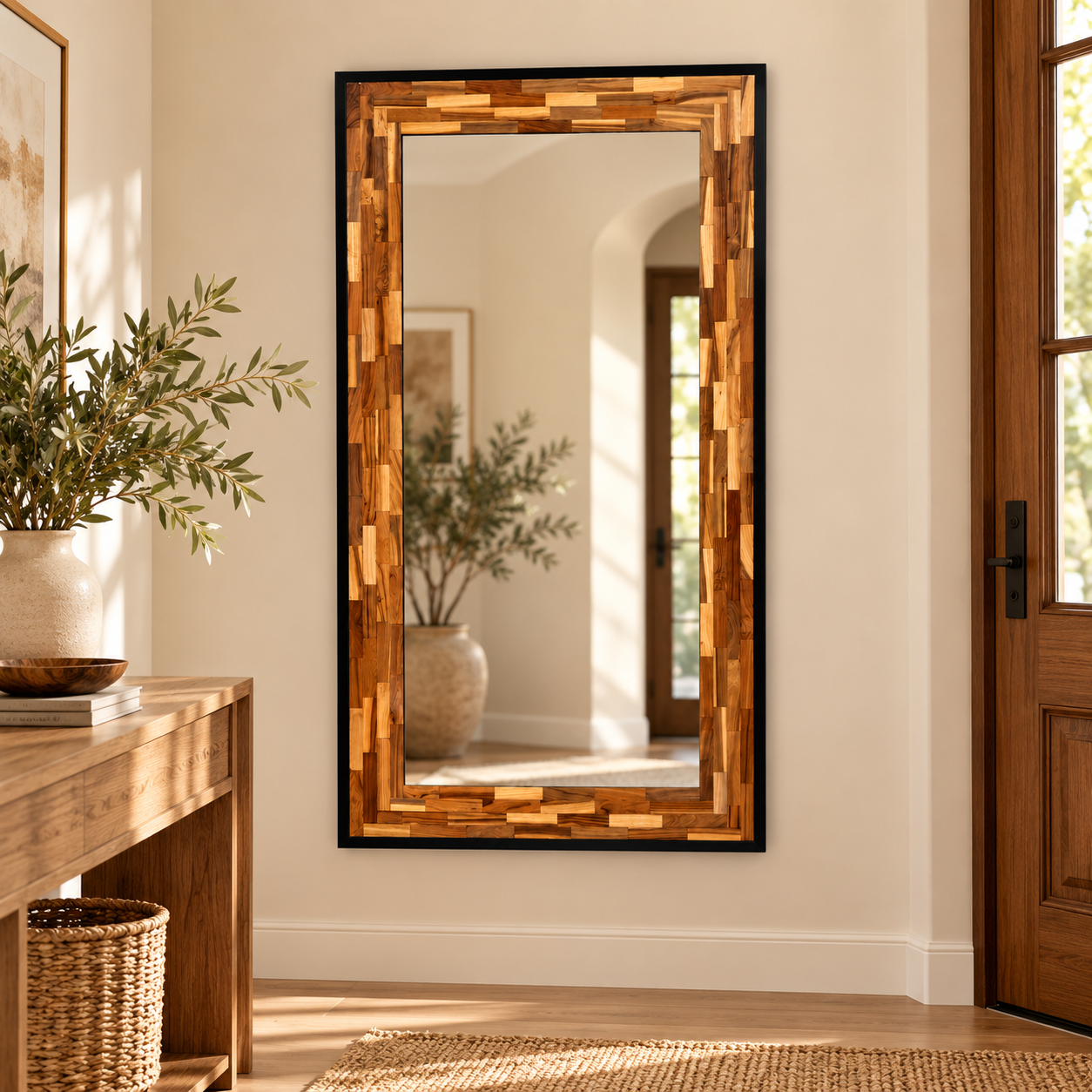 Teak Mirror view 4