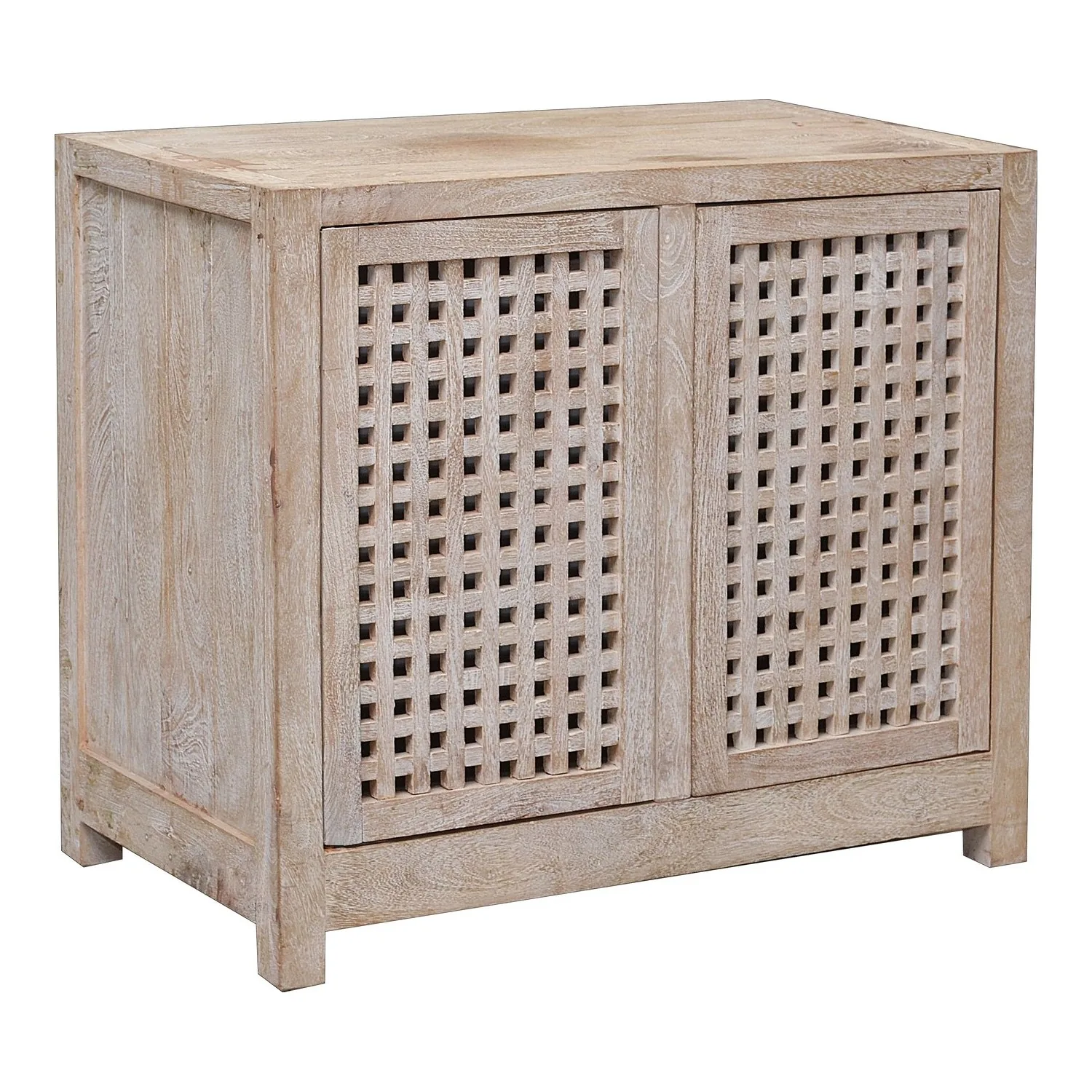 Driftwood Lattice 2 Doors Cabinet