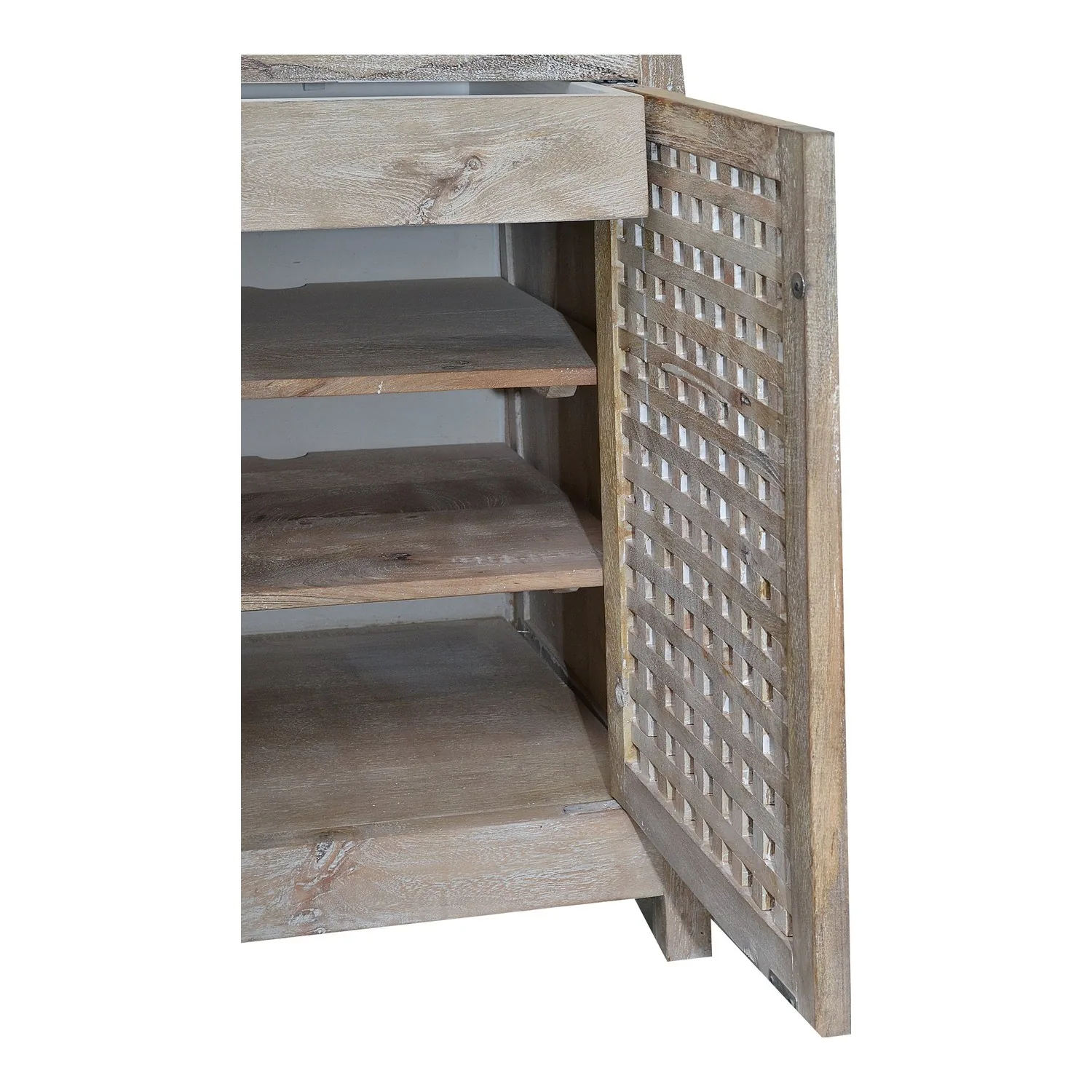 Driftwood Lattice 2 Doors Cabinet view 2