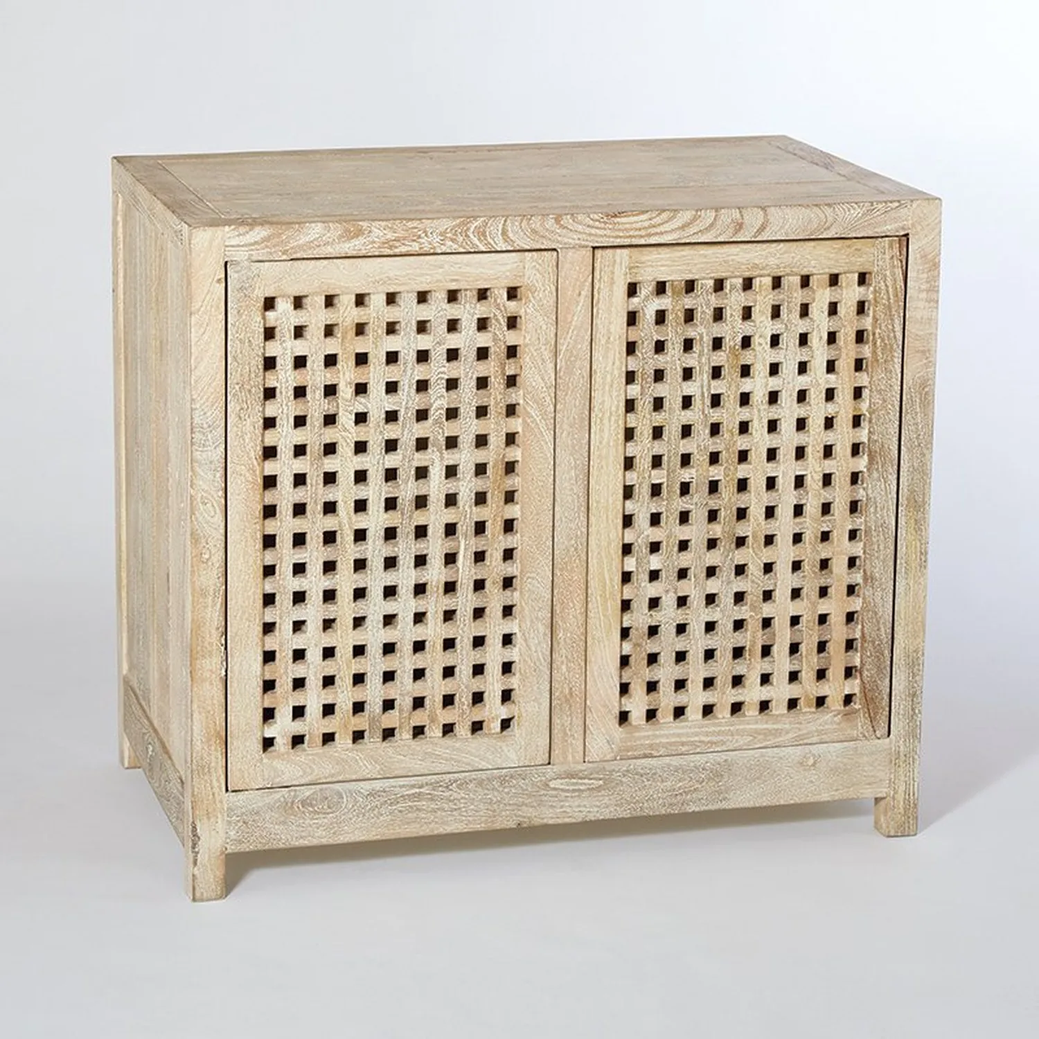 Driftwood Lattice 2 Doors Cabinet view 3